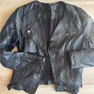 Topshop Black Leather Look Jacket size 2.